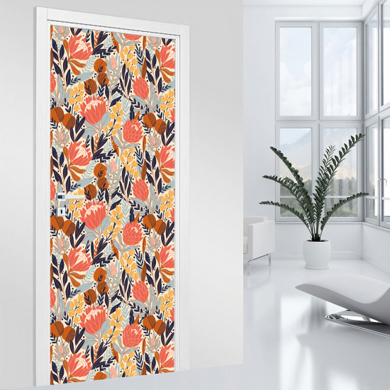 Door Sticker - Decal - Flowers