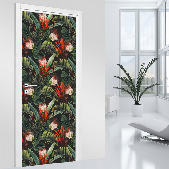 Door Sticker - Decal - Flowers