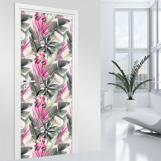 Door Sticker - Decal - Flowers