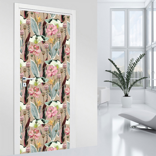 Door Sticker - Decal - Flowers