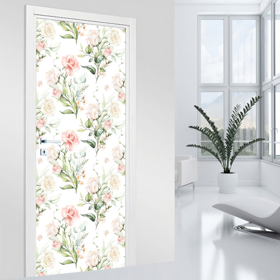 Door Sticker - Decal - Flowers