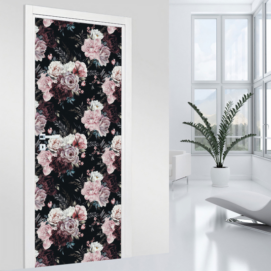 Door Sticker - Decal - Flowers