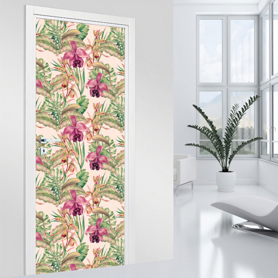 Door Sticker - Decal - Flowers