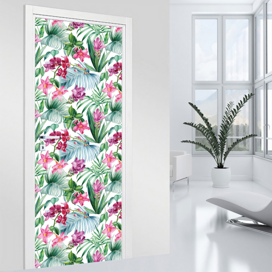 Door Sticker - Decal - Flowers