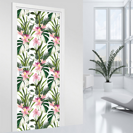 Door Sticker - Decal - Flowers