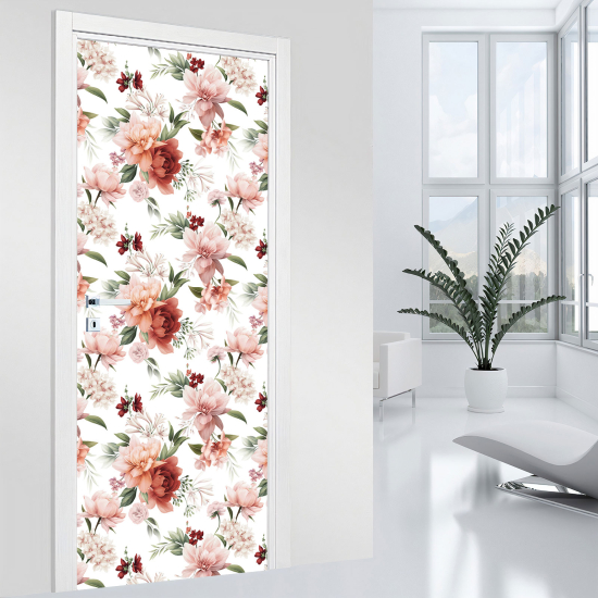 Door Sticker - Decal - Flowers