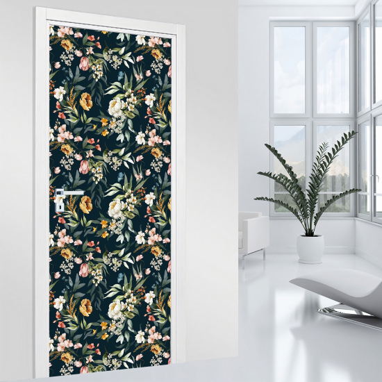 Door Sticker - Decal - Flowers