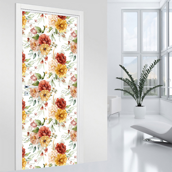 Door Sticker - Decal - Flowers