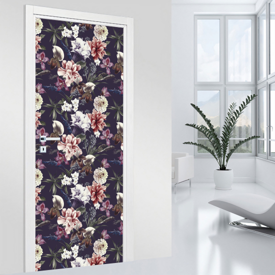 Door Sticker - Decal - Flowers