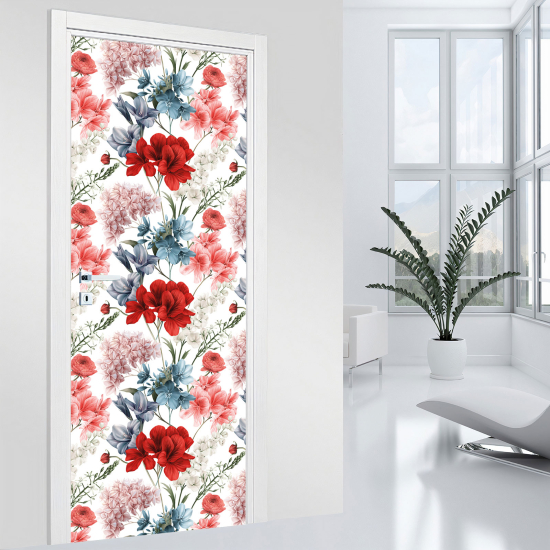 Door Sticker - Decal - Flowers