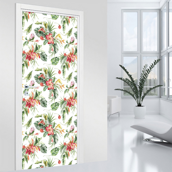 Door Sticker - Decal - Flowers