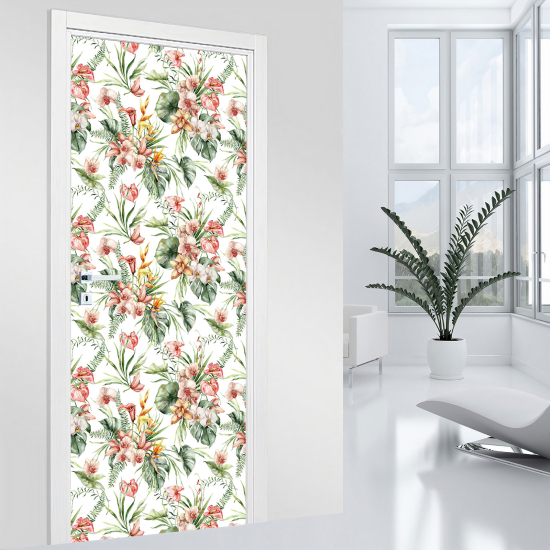 Door Sticker - Decal - Flowers