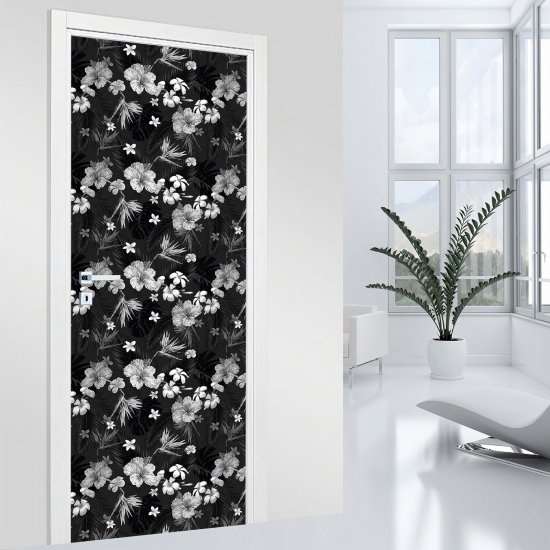 Door Sticker - Decal - Flowers