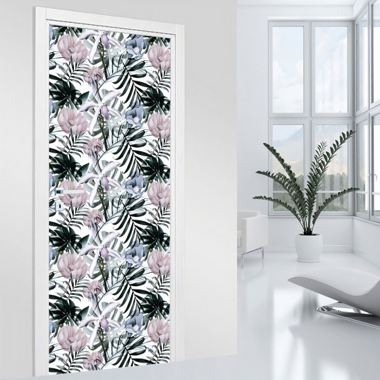 Door Sticker - Decal - Flowers