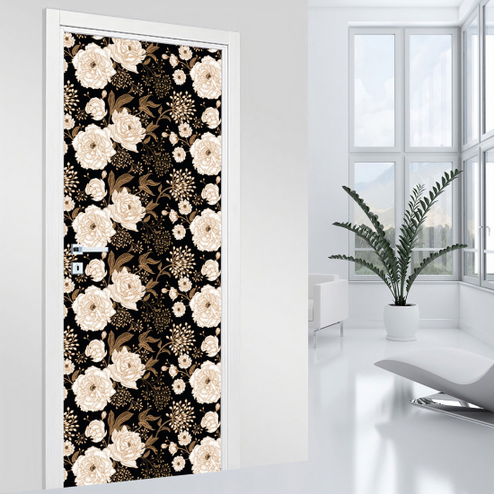 Door Sticker - Decal - Flowers