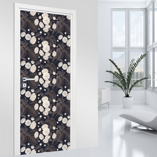 Door Sticker - Decal - Flowers