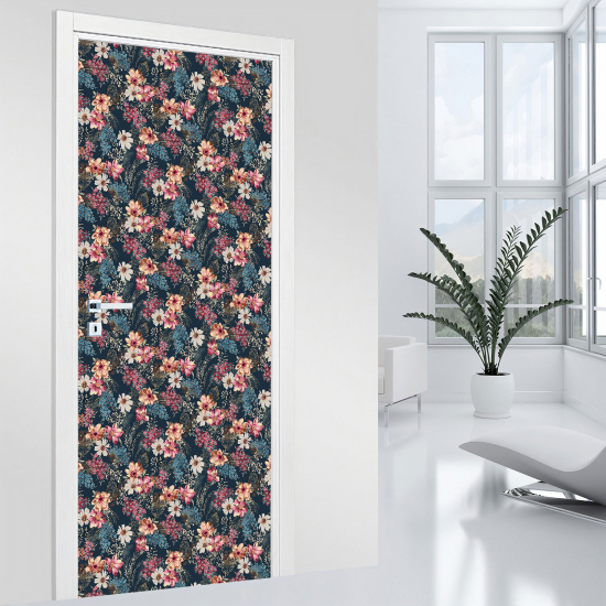 Door Sticker - Decal - Flowers