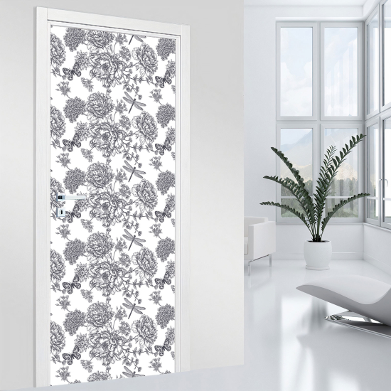 Door Sticker - Decal - Flowers