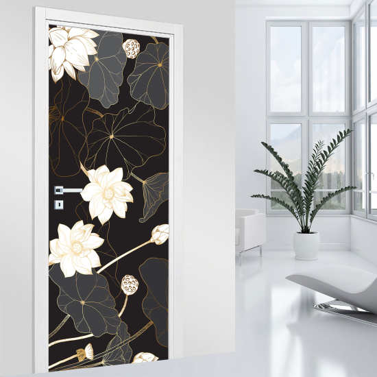 Door Sticker - Decal - Flowers