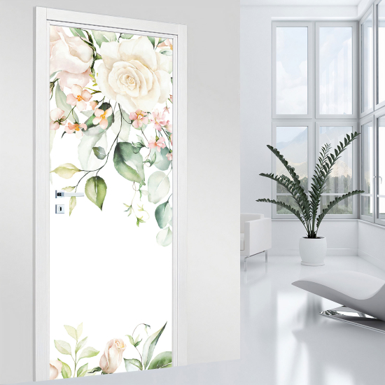 Door Sticker - Decal - Flowers