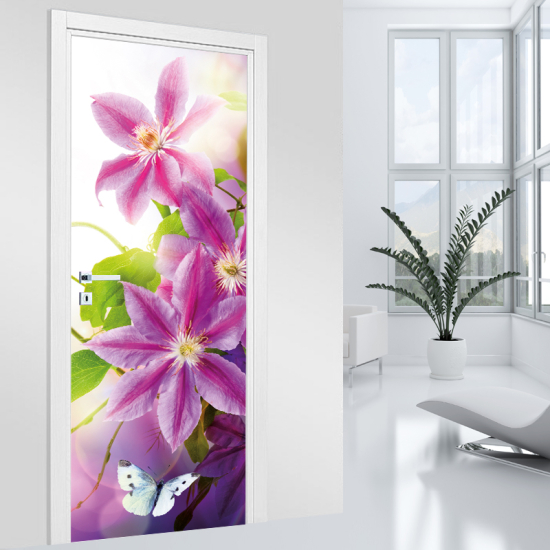 Door Sticker - Decal - Flowers