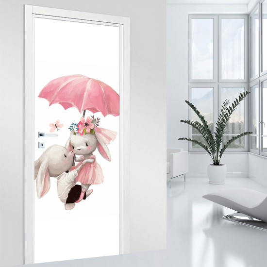 Door Sticker - Decal for Kids - Rabbits