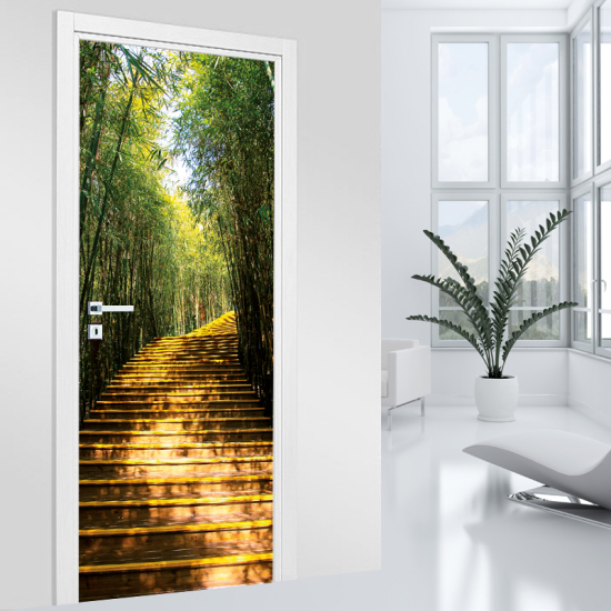 Door Sticker - Decal - Forest Stairs