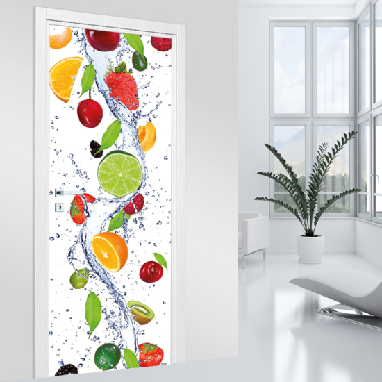 Door Sticker - Decal - Fruit cascade