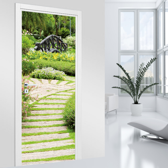 Door Sticker - Decal - Garden path