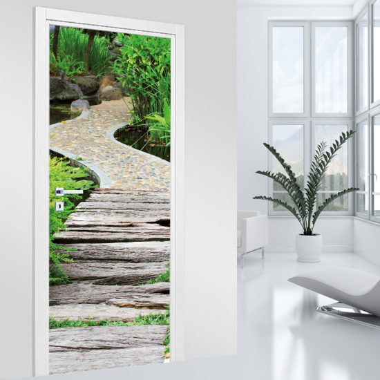 Door Sticker - Decal - Garden path