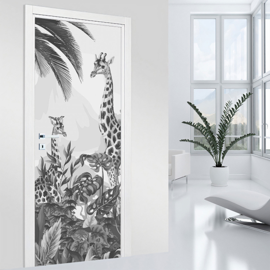 Door Sticker - Decal - Giraffes