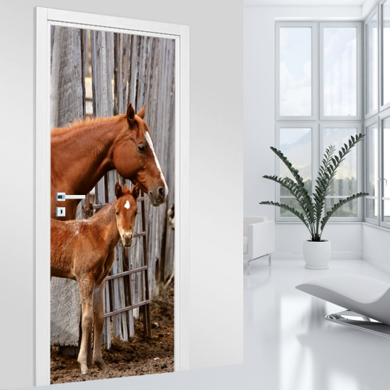 Door Sticker - Decal - Horses