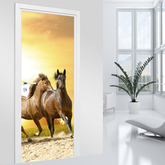 Door Sticker - Decal - Horses