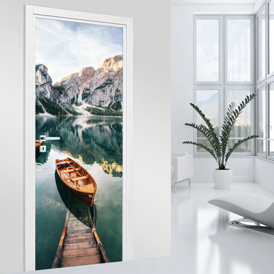 Door Sticker - Decal - Lake and Mountain