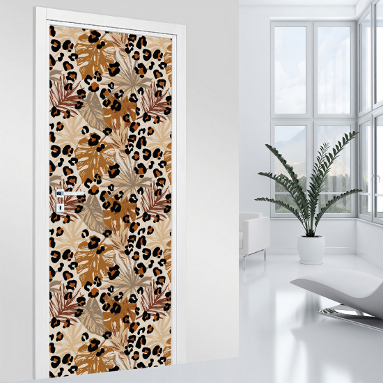 Door Sticker - Decal - Leopard pattern