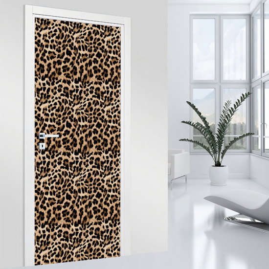 Door Sticker - Decal - Leopard pattern