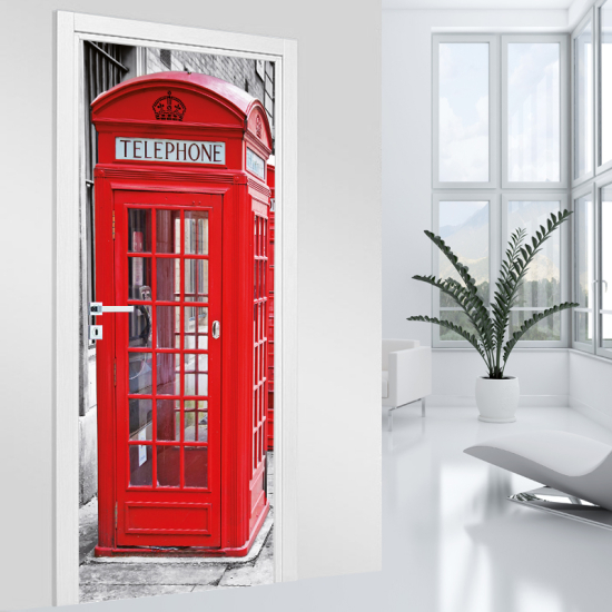 Door Sticker - Decal - London Telephone Booth