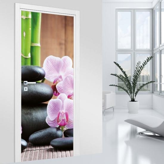 Door Sticker - Decal - Orchid Pebbles