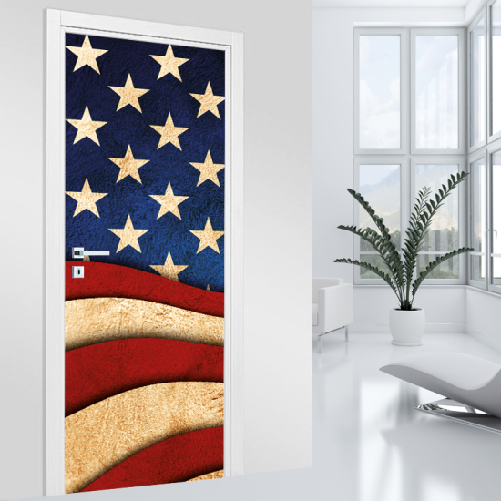 Door Sticker - Decal - USA Flag