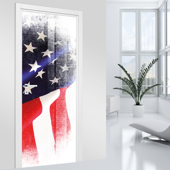 Door Sticker - Decal - USA Flag