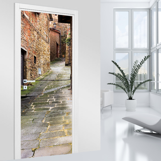 Door Sticker - Decal - Village Alley