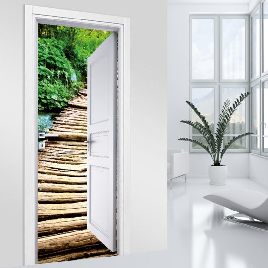 Door Sticker - Decal - Wooden Path