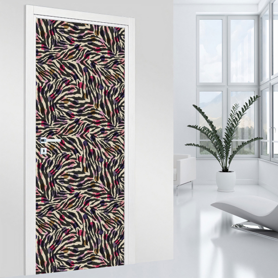 Door Sticker - Decal - Zebra pattern