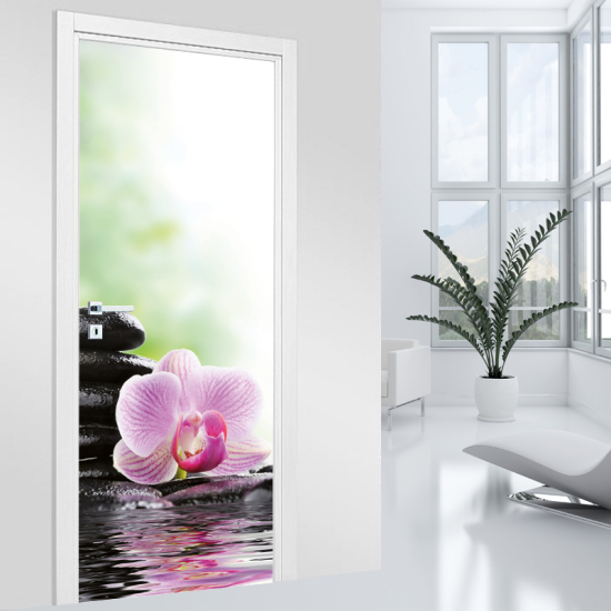 Door Sticker - Decal - Zen Orchids