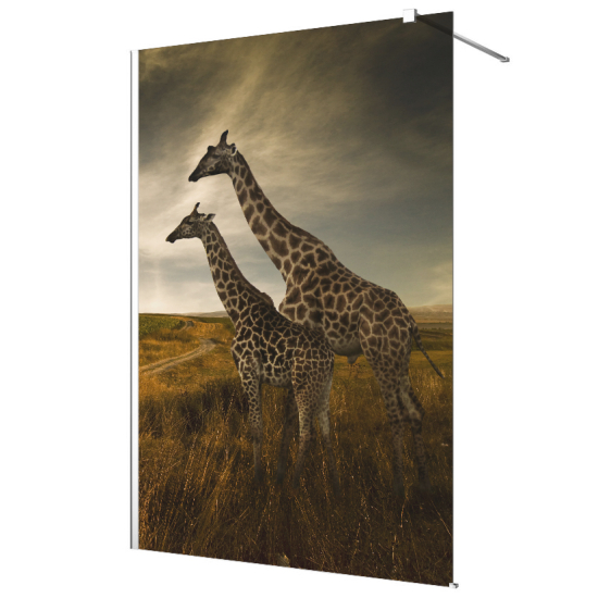 Frosted glass stickers for shower screens and windows - Giraffes