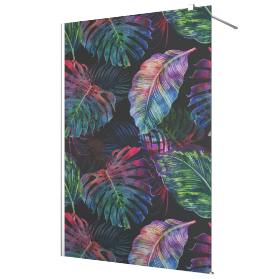 Frosted glass stickers for shower screens and windows - Tropical Leaves