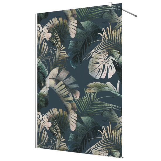 Frosted glass stickers for shower screens and windows - Tropical Leaves