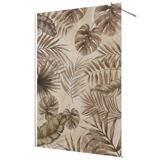 Frosted glass stickers for shower screens and windows - Tropical Leaves