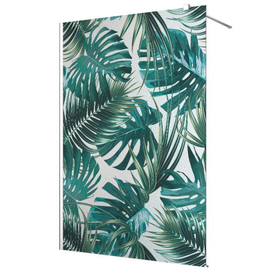 Frosted glass stickers for shower screens and windows - Tropical Leaves