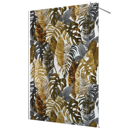 Frosted glass stickers for shower screens and windows - Tropical Leaves